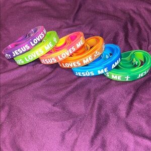 Colorful Jesus Loves Me Bracelets